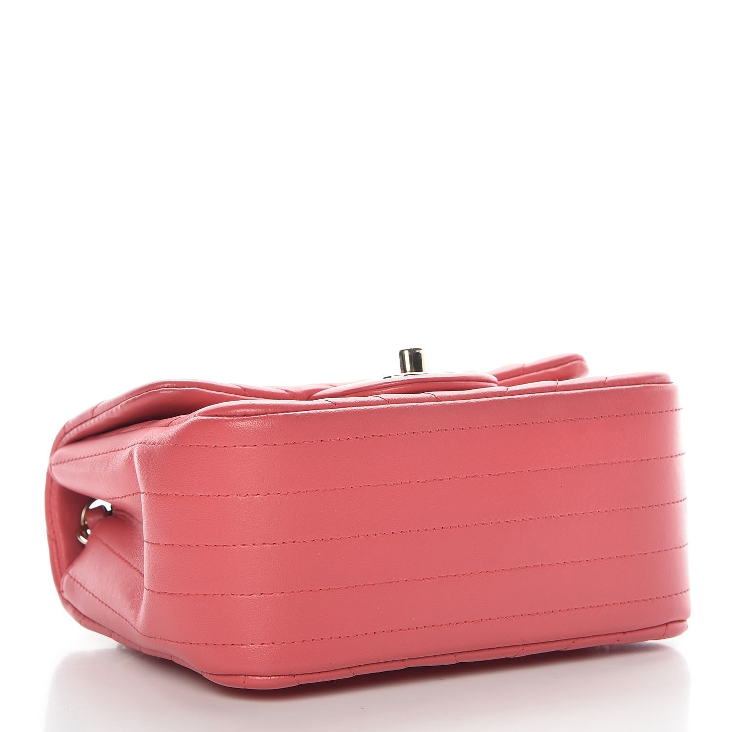 Chanel Lambskin Chevron Quilted Mini Square Flap Fuchsia 4 of 8