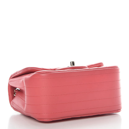 Chanel Lambskin Chevron Quilted Mini Square Flap Fuchsia 4 of 8
