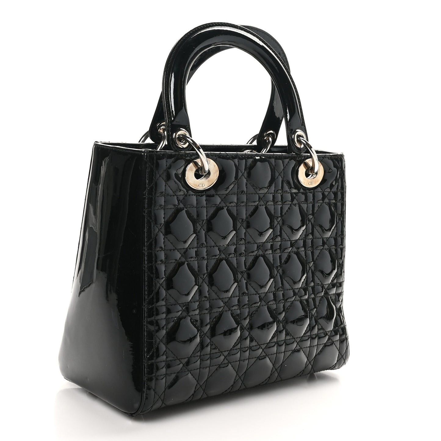 Patent Cannage Medium Lady Dior Black