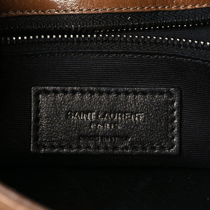 Saint Laurent Crinkled Calfskin Matelasse Monogram Medium Niki Chain Satchel Tan Brown 6 of 9