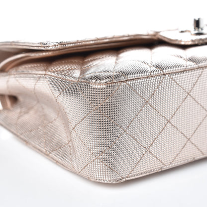 Chanel Metallic Calfskin Pixel Effect Medium Double Flap Pinky Gold 9 of 12
