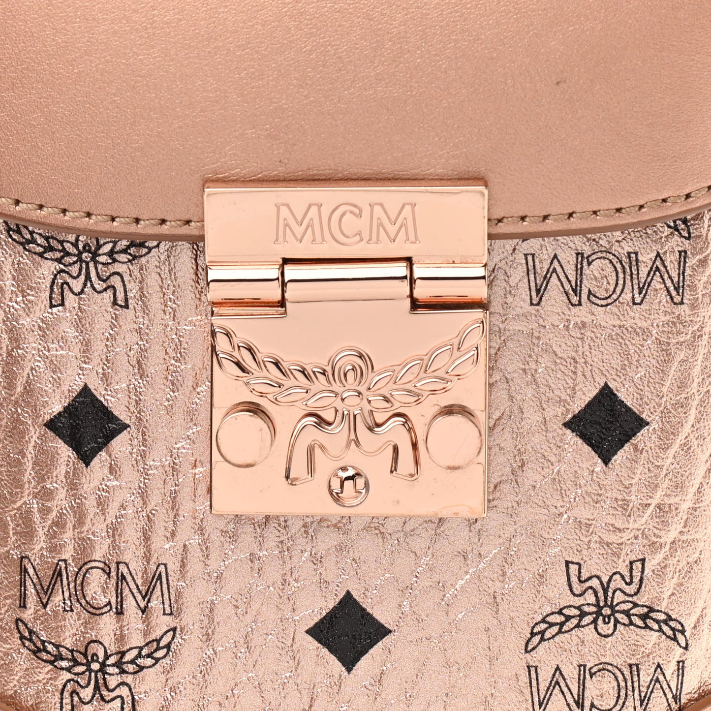 Metallic Visetos Mini Soft Berlin Crossbody Champagne