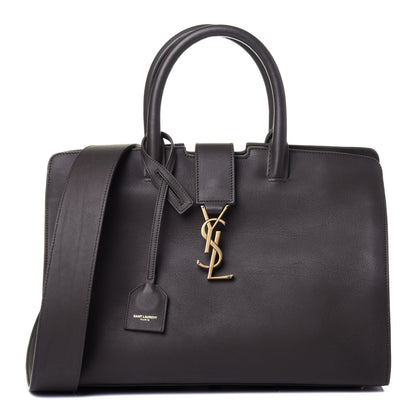 Saint Laurent Calfskin Suede Small Monogram Downtown Cabas Earth 1 of 12