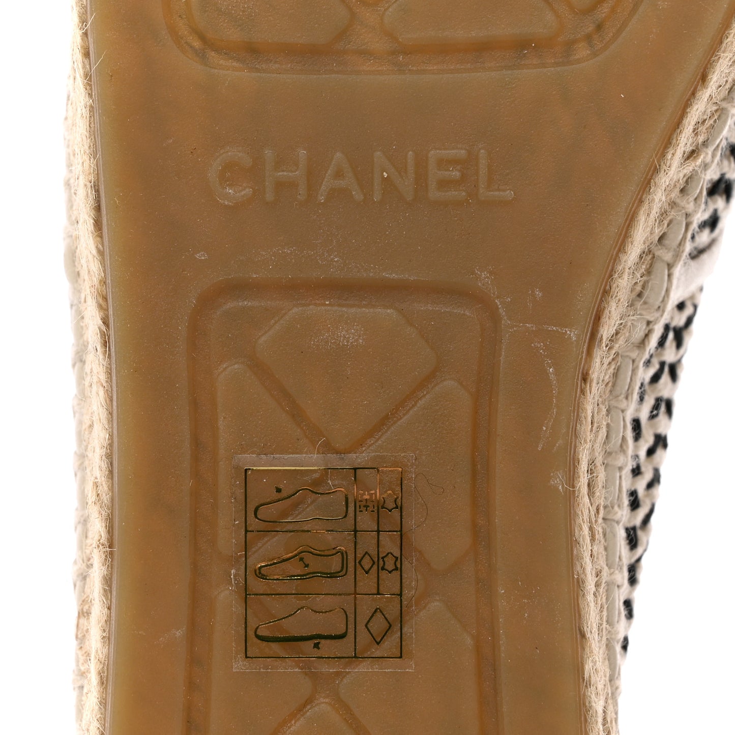 Mesh Grosgrain CC Espadrilles 41 Beige Black