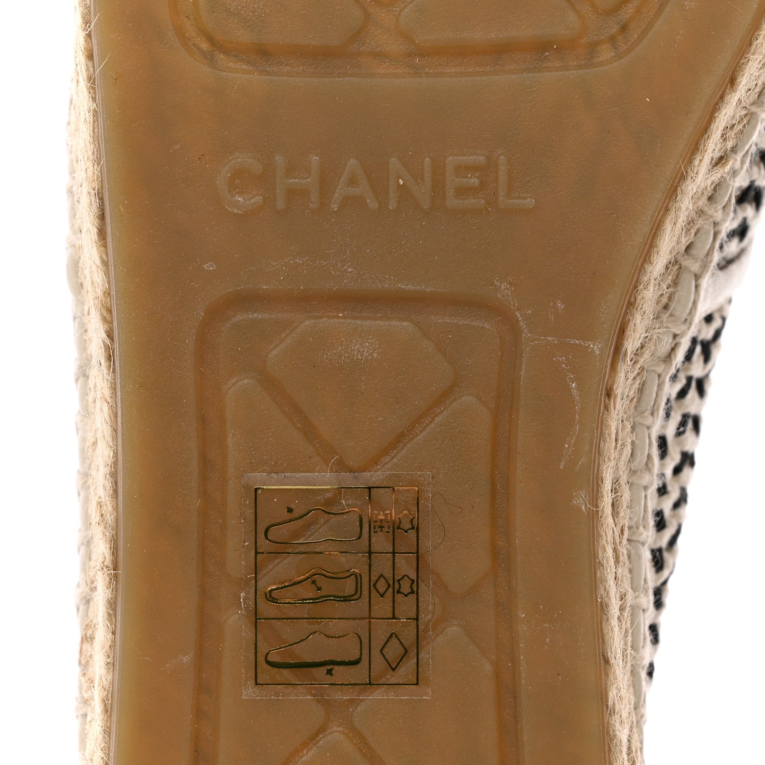 Chanel Mesh Grosgrain CC Espadrilles 41 Beige Black 6 of 8