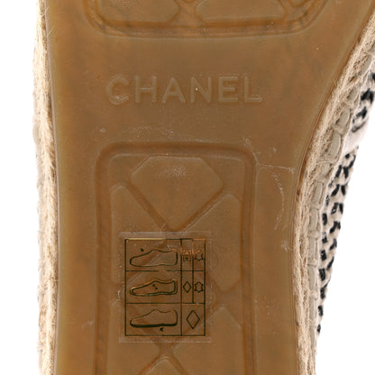 Chanel Mesh Grosgrain CC Espadrilles 41 Beige Black 6 of 8