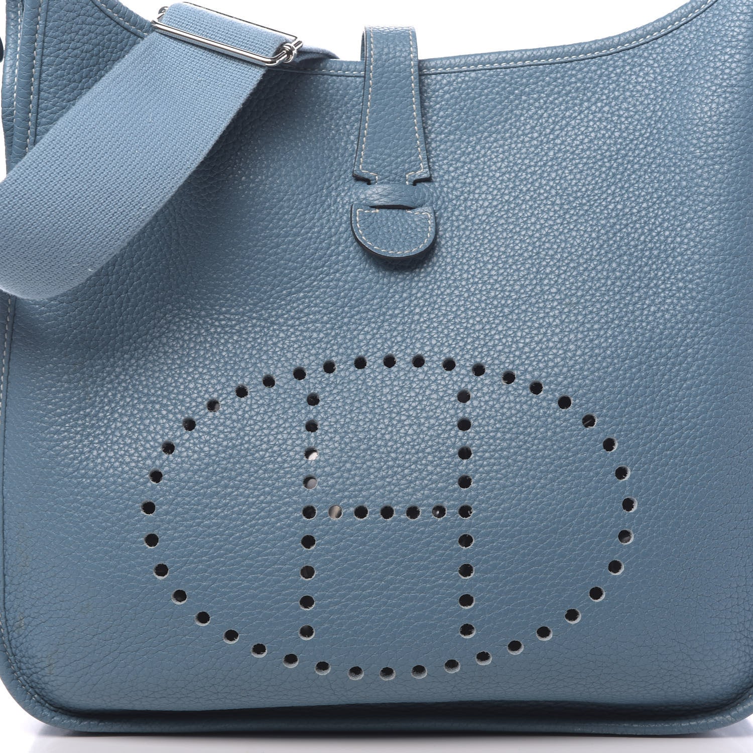 Hermes Taurillon Clemence Evelyne III GM Blue Jean 8 of 10