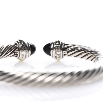 David Yurman Sterling Silver 14K Yellow Gold Black Onyx 7mm Cable Classics Bracelet 4 of 4