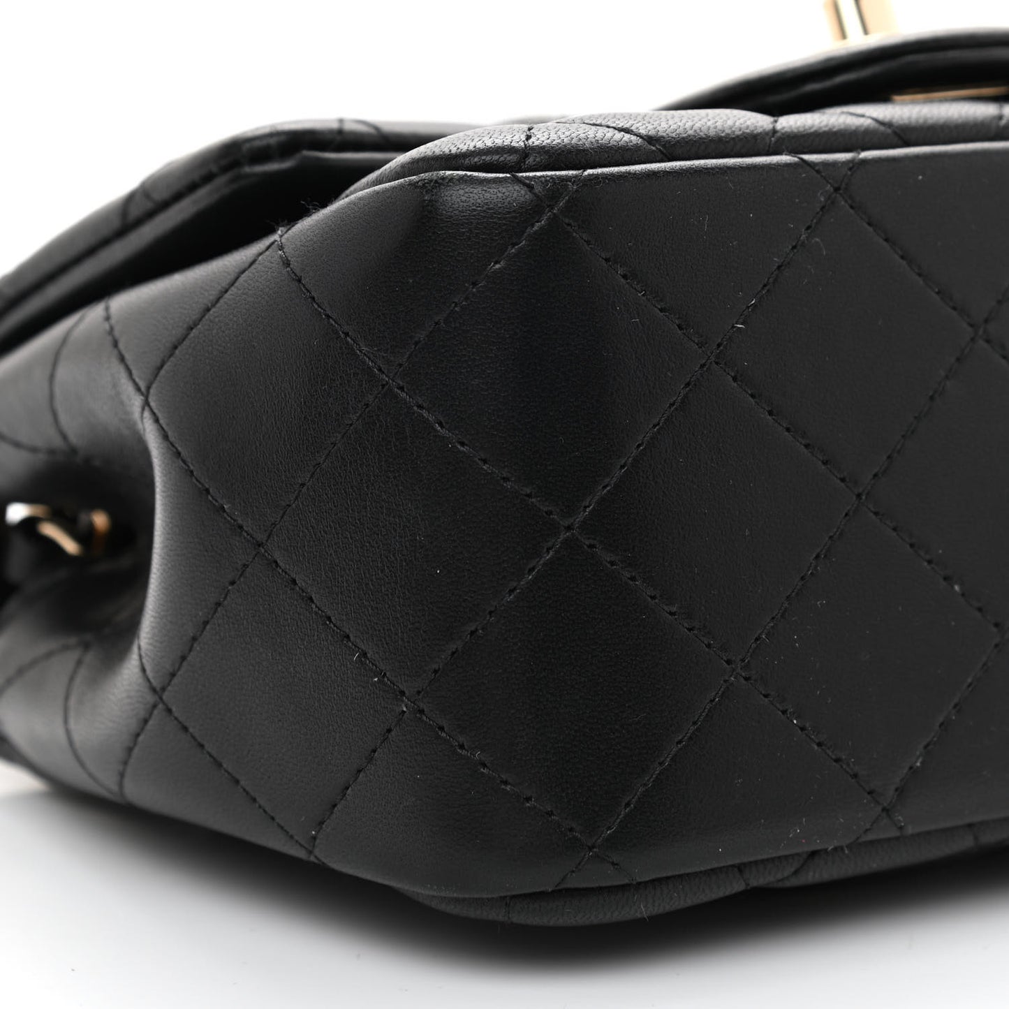 Lambskin Quilted Mini Square Flap Black