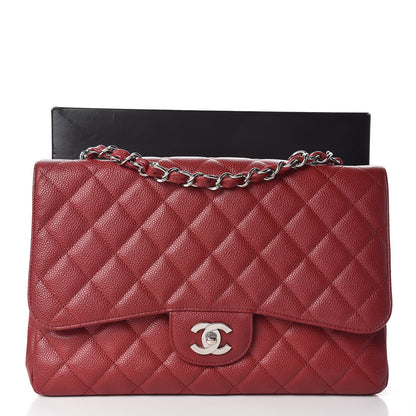 Chanel Caviar Quilted Jumbo Single Flap Red 12 of 12