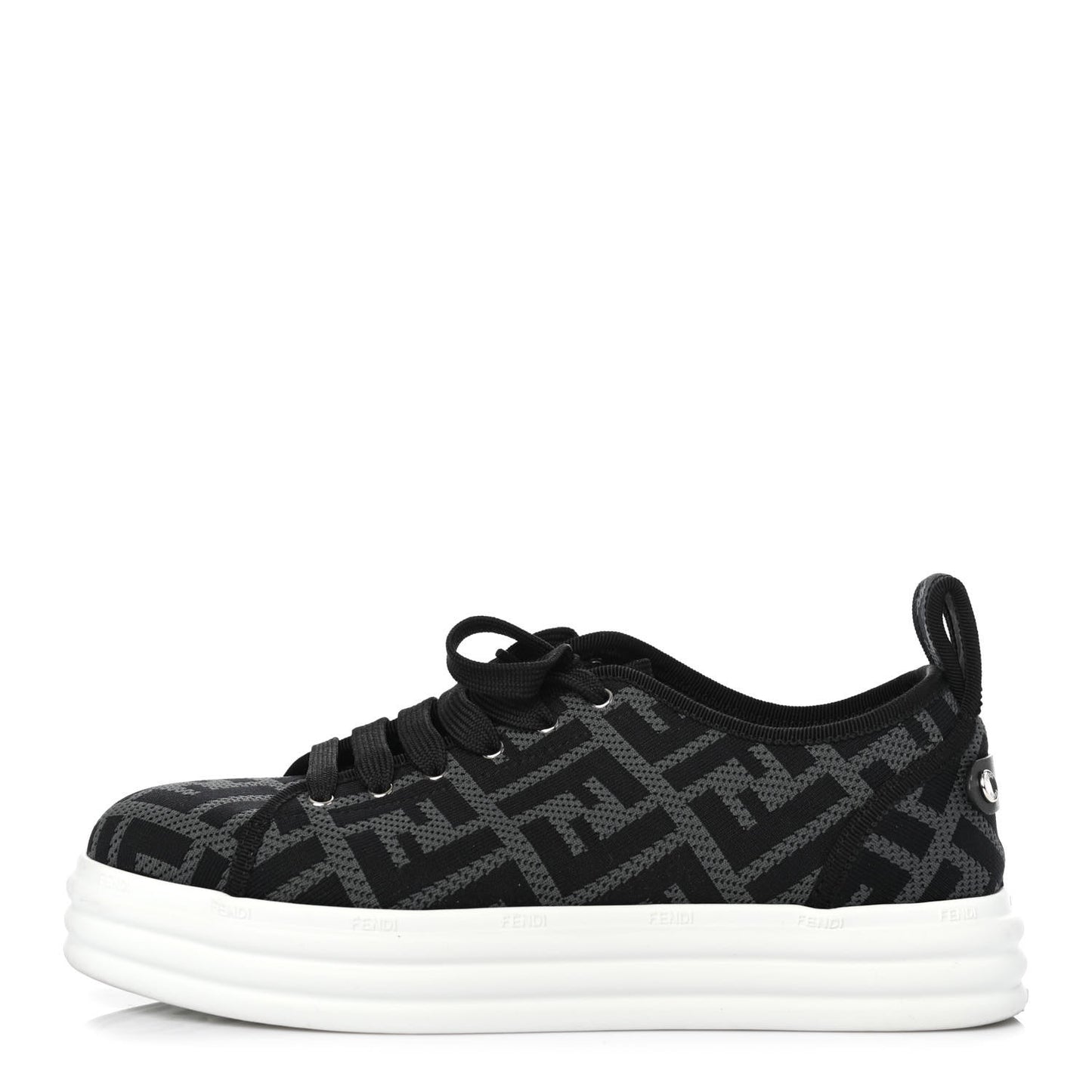 Fabric FF Micro-Perforated Rise Low Top Sneakers 37.5 Charcoal Black