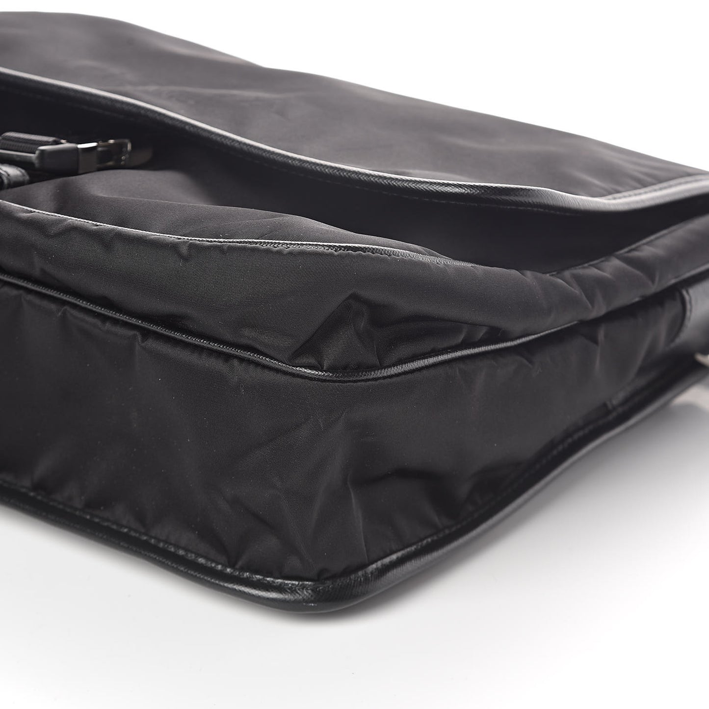 Tessuto Nylon Saffiano Messenger Satchel Black