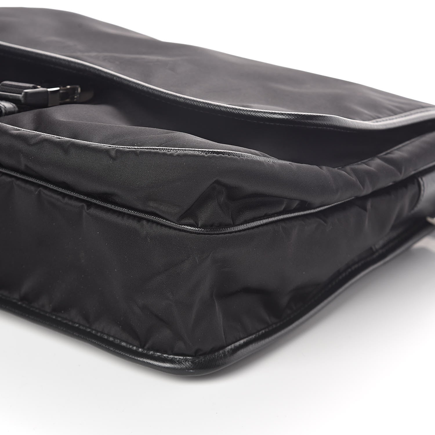 Prada Tessuto Nylon Saffiano Messenger Satchel Black 8 of 8