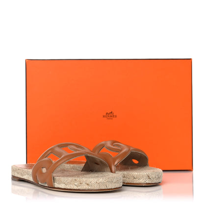 Hermes Nappa Famosa Espadrille Sandals 37 Naturel 8 of 8
