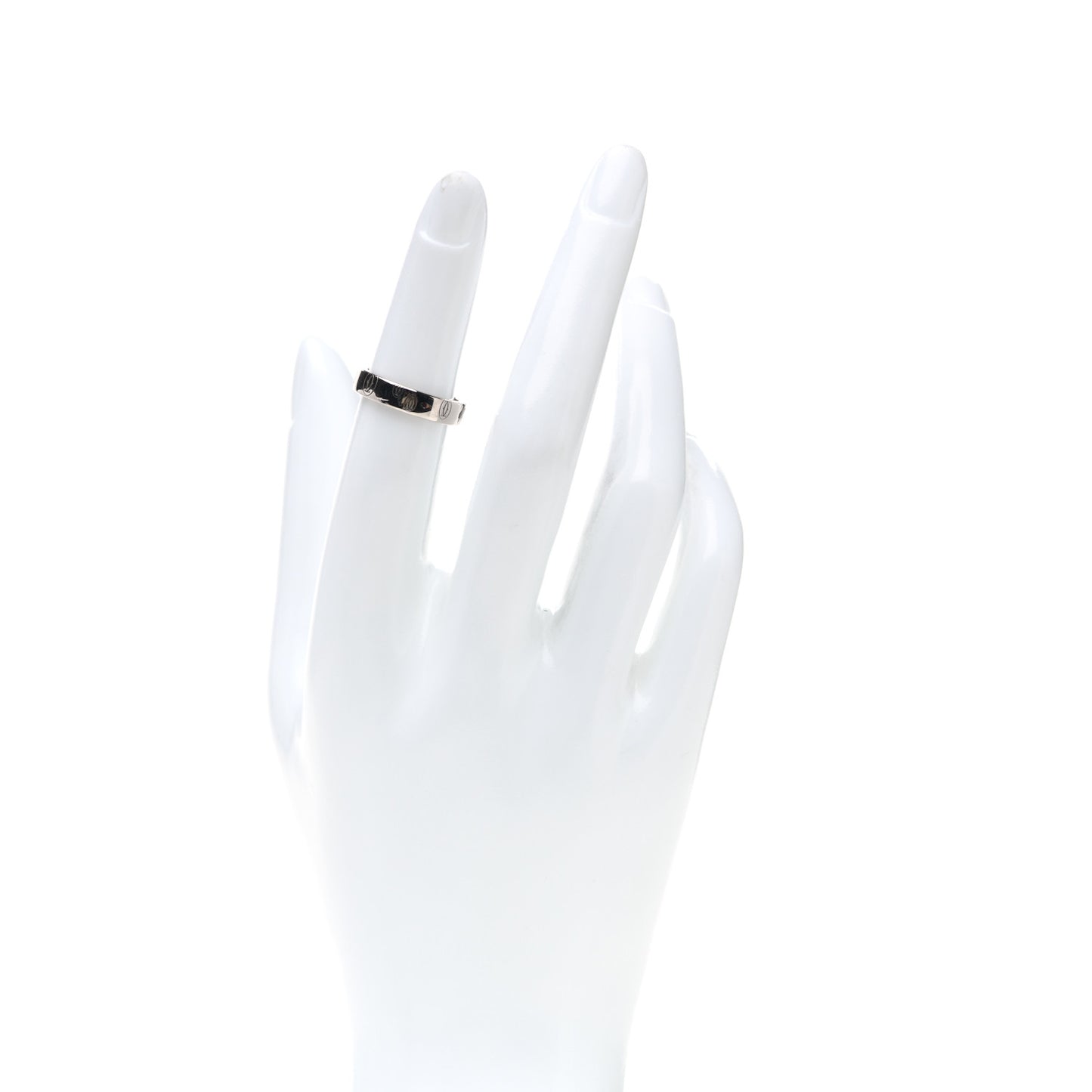 18K White Gold 4mm Happy Birthday Band Ring 49 4.75