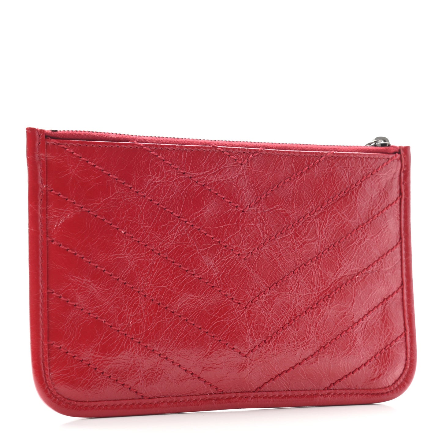 Crinkled Calfskin Matelasse Niki Bill Pouch Red