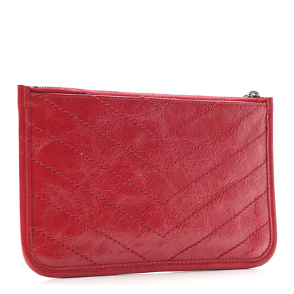 Saint Laurent Crinkled Calfskin Matelasse Niki Bill Pouch Red 3 of 6