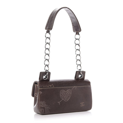 Chanel Calfskin Graffiti Flap Brown 3 of 10