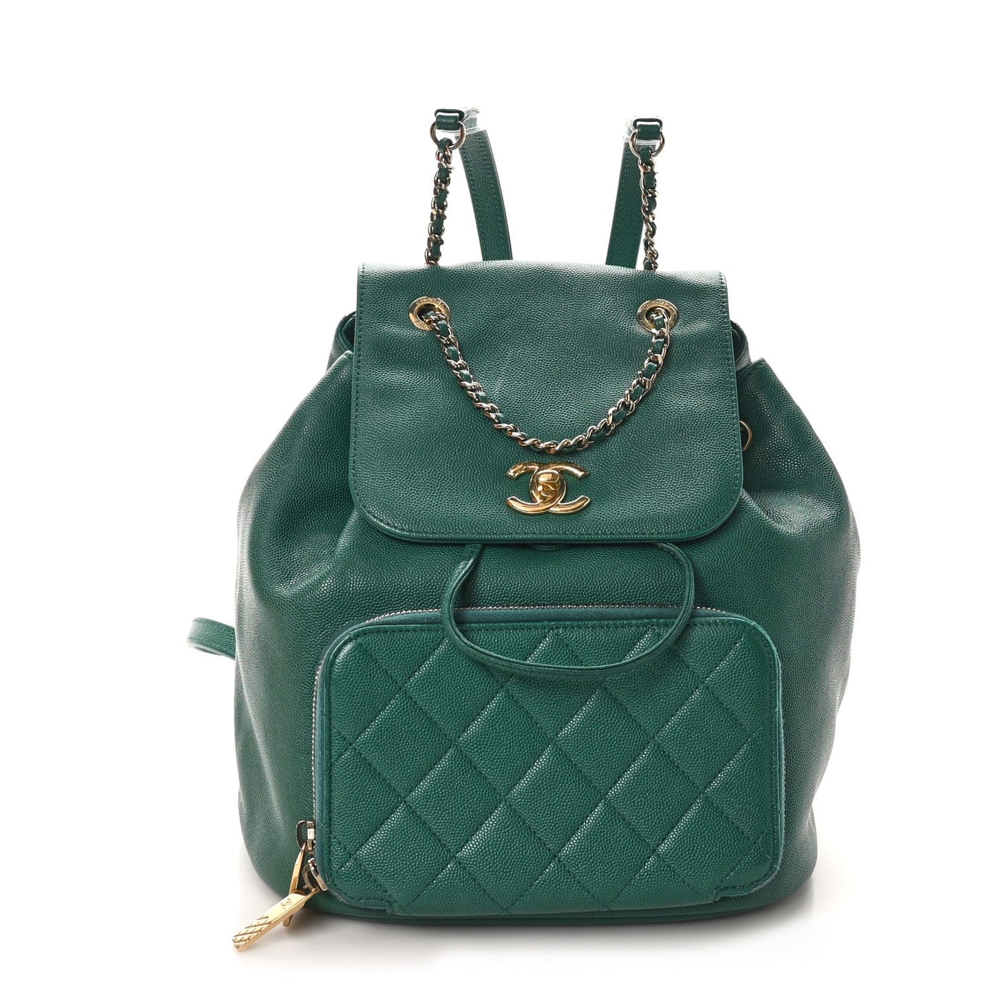 Caviar Quilted Business Affinity Backpack Green