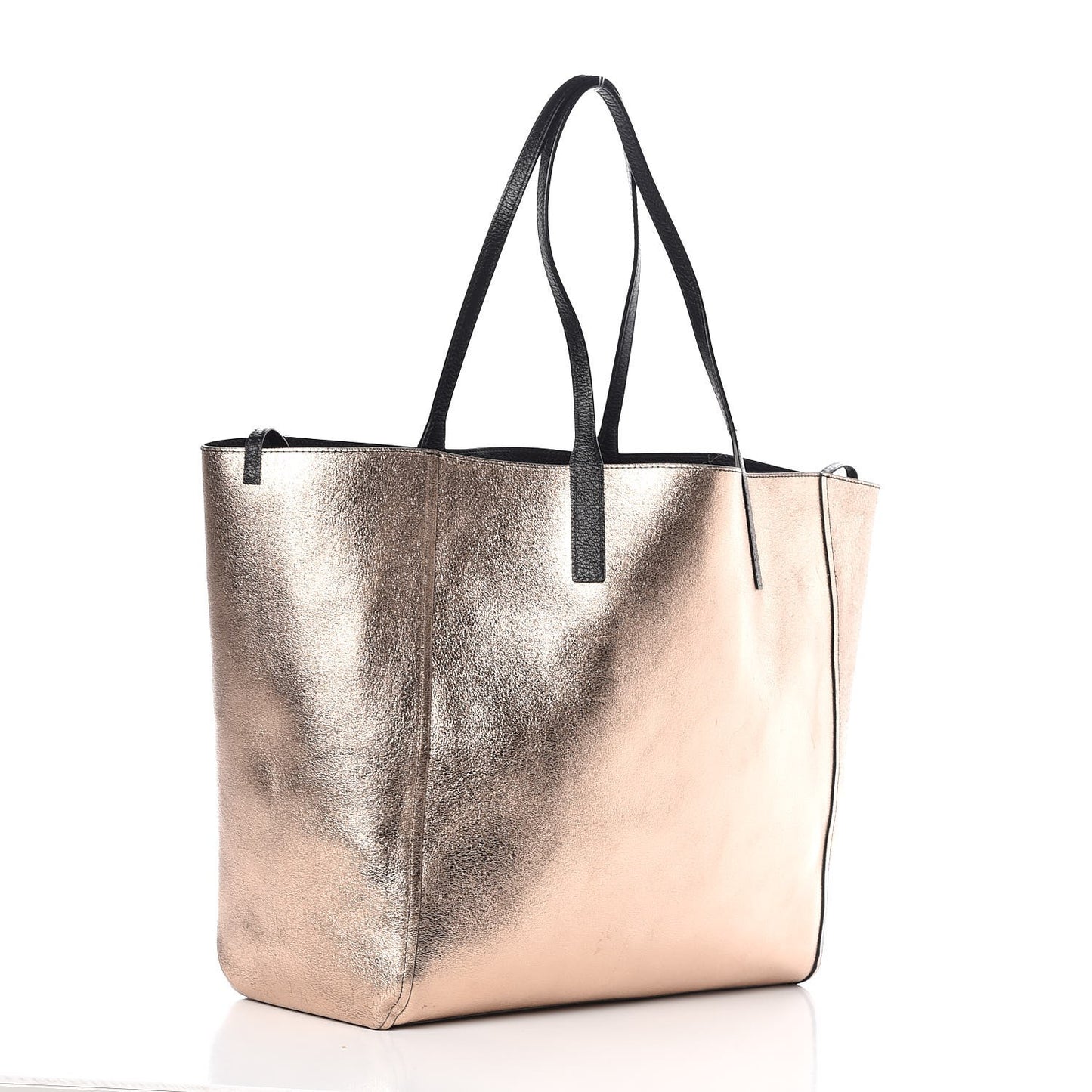 Grained Calfskin Large Reversible Wandel Tote Black