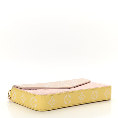 Louis Vuitton Empreinte Spring in the City Felicie Pochette Chain Wallet Pink Beige Yellow 4 of 9