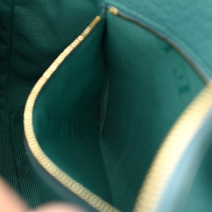 Burberry Signature Grain Calfskin Check Embossed Small Chichester Crossbody Clutch Bag Aqua Green 6 of 13