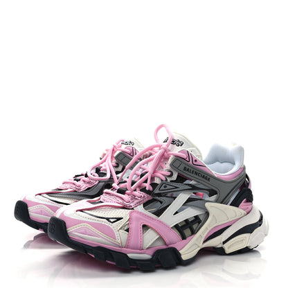 Balenciaga Rubber Mesh Tri-Color Womens Track.2 Open Sneakers 39 Pink Grey White 3 of 8