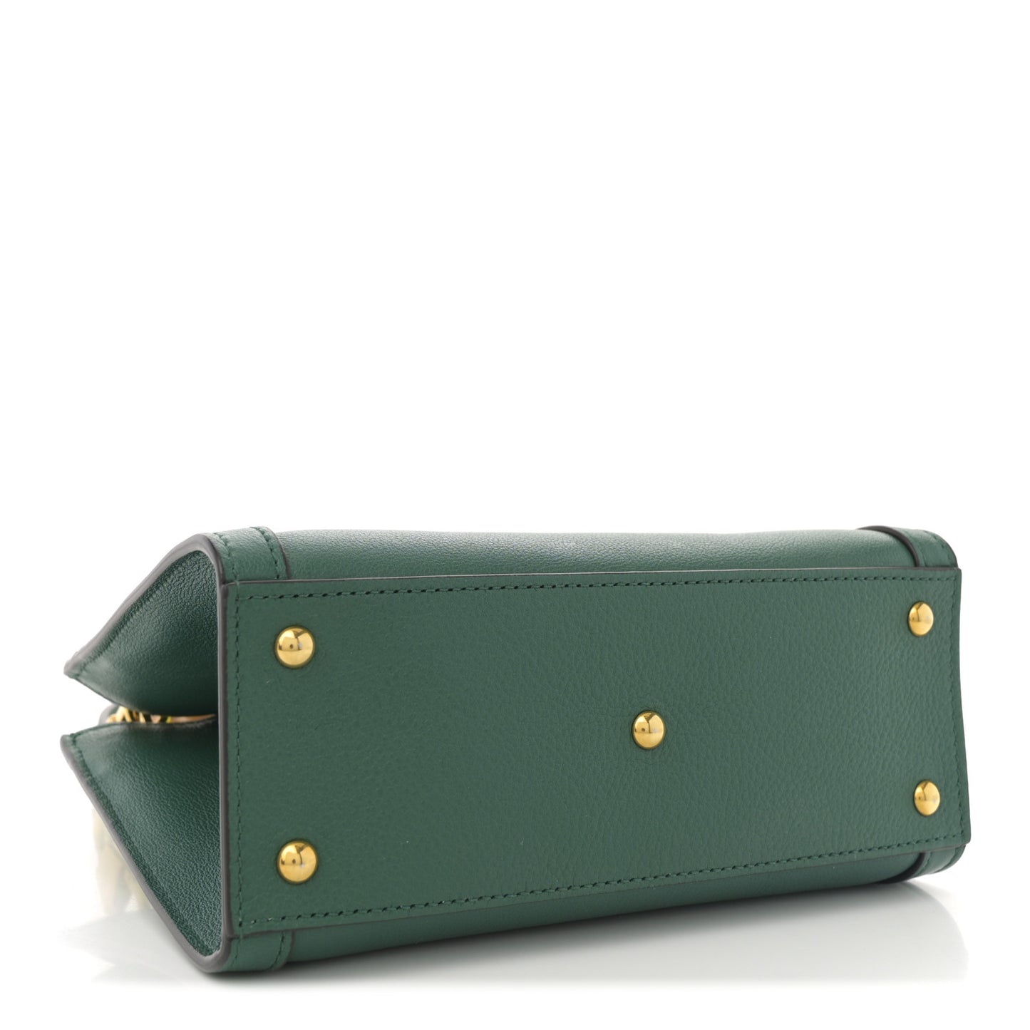 Wonka Grain Calfskin Mini Diana Tote Bag Green Yellow Fluo