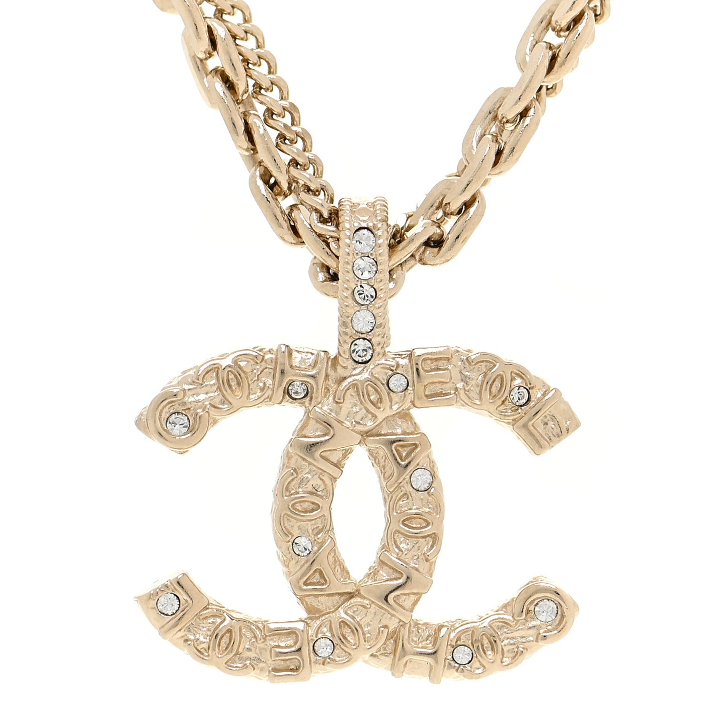 Crystal CC Multi Strand Chain Necklace Gold