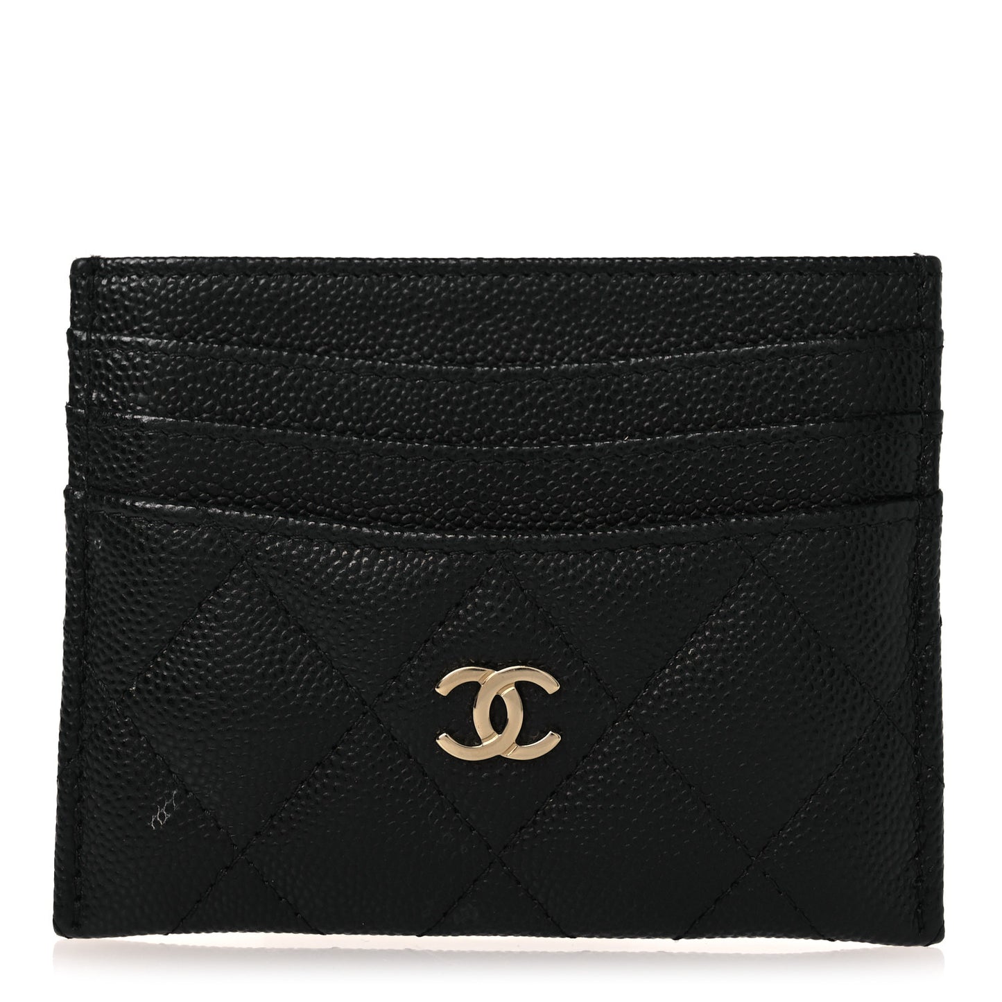 Caviar Quilted Multi Card Holder Black
