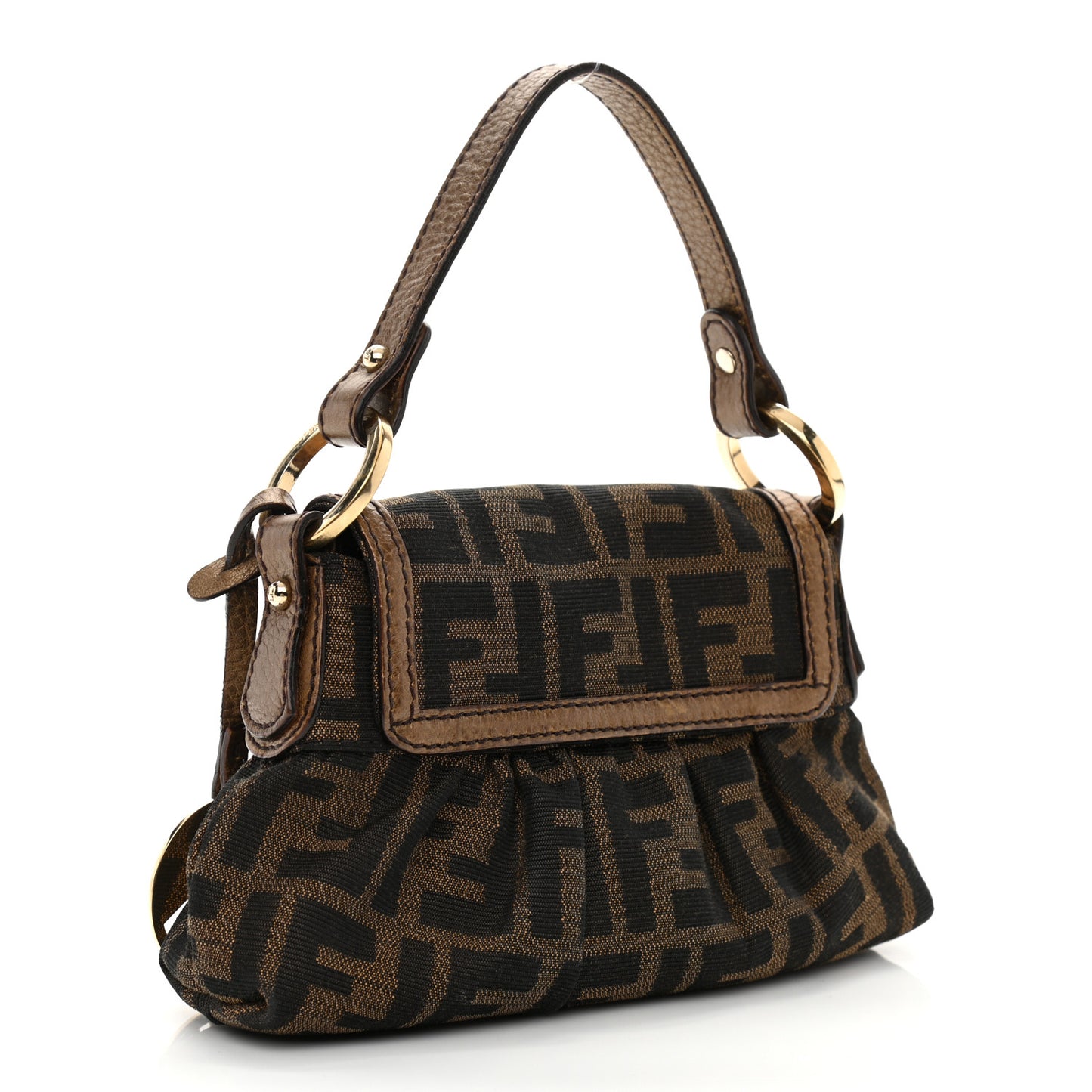 Zucca Laminated Vachetta Mini Chef Shoulder Bag Tobacco Bronzo