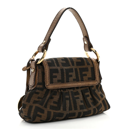 Fendi Zucca Laminated Vachetta Mini Chef Shoulder Bag Tobacco Bronzo 3 of 10