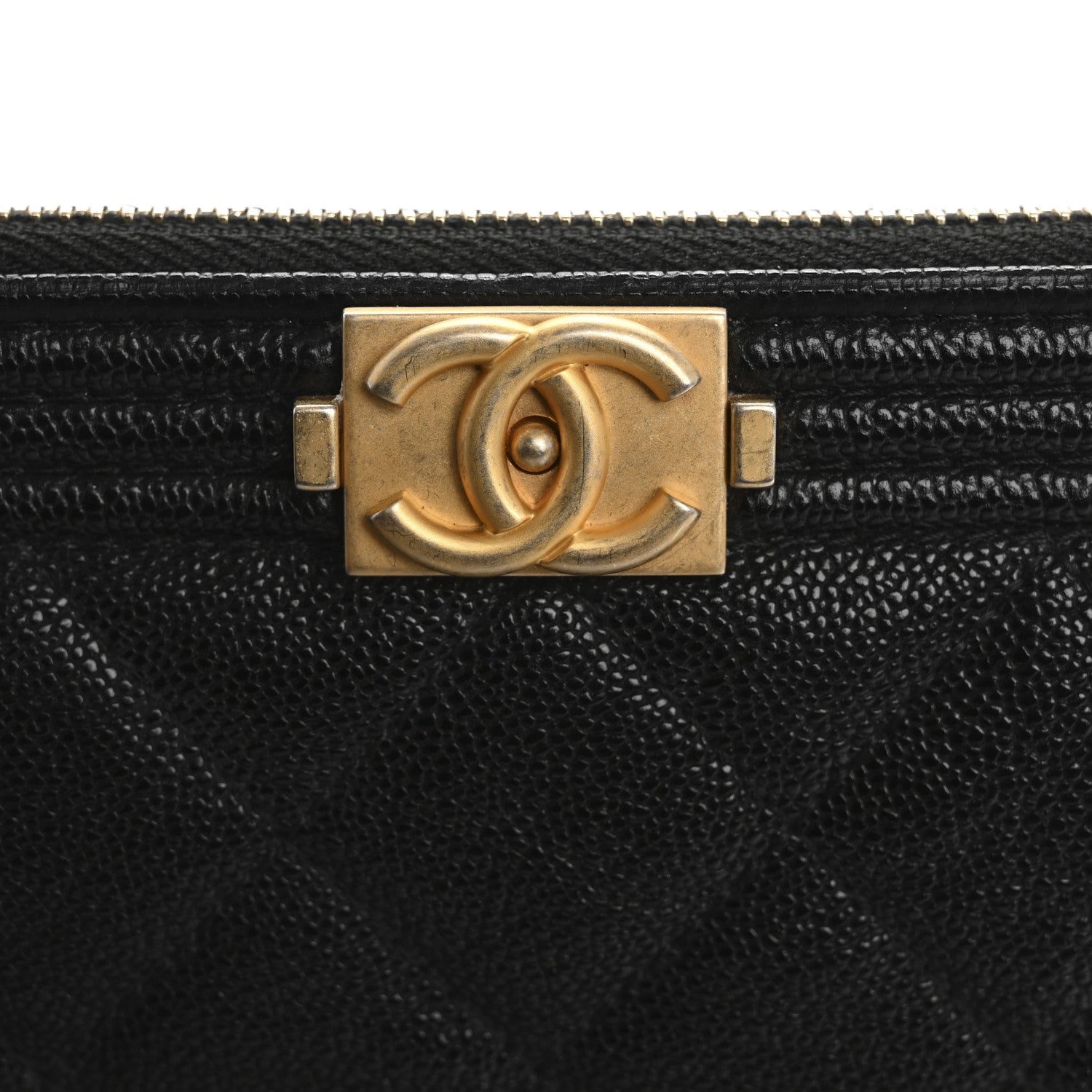 Chanel Caviar Quilted Small Zipped Boy Pouch Black 9 of 10