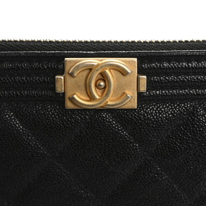 Chanel Caviar Quilted Small Zipped Boy Pouch Black 9 of 10