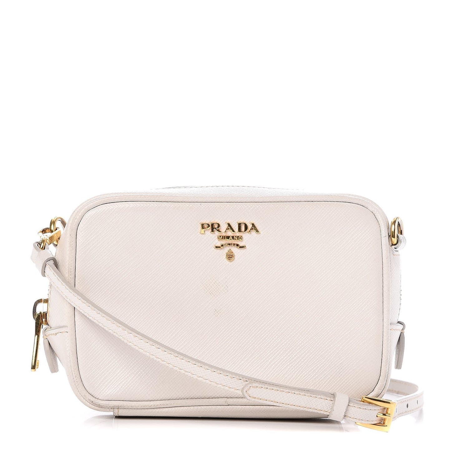 Saffiano Mini Camera Crossbody White