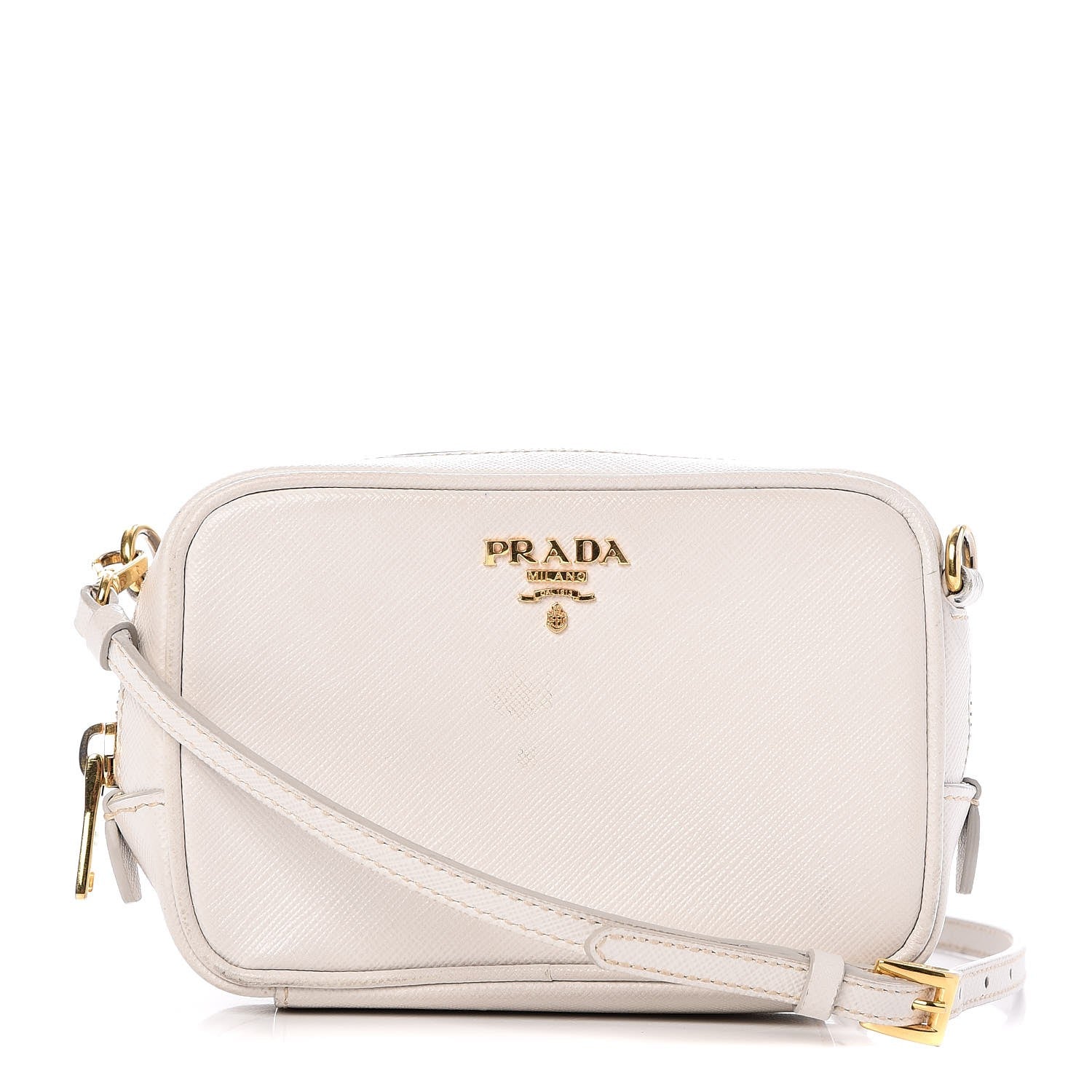 Prada Saffiano Mini Camera Crossbody White 1 of 10