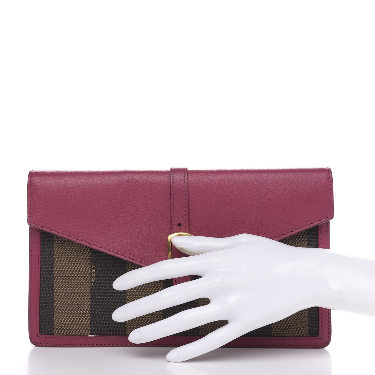 Pequin Vitello Large Chameleon Envelope Clutch Tobacco Amarena