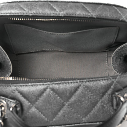 Chanel Metallic Caviar Small Coco Curve Vanity Bag Navy Blue Silver 5 of 12