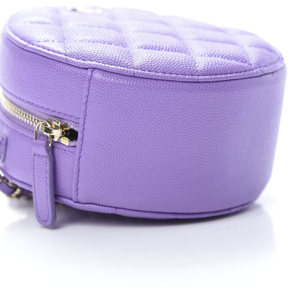Chanel Caviar Quilted Round Clutch With Chain Purple 9 of 11