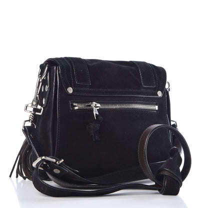 Proenza Schouler Suede Fringed PS1 Crossbody Pouch Black 3 of 10