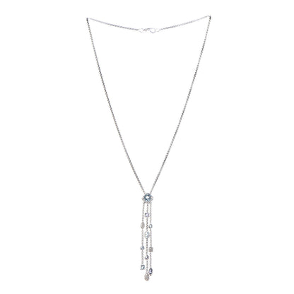 David Yurman Sterling Silver Diamond Iolite Blue Topaz Confetti Ice Necklace 3 of 6
