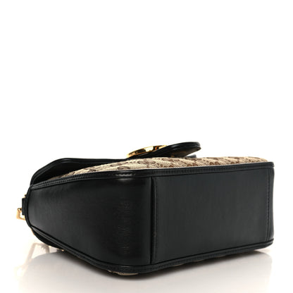 Gucci Monogram Azalea Calfskin Matelasse Diagonal Mini GG Marmont Top Handle Shoulder Bag Beige Ebony Black 3 of 6