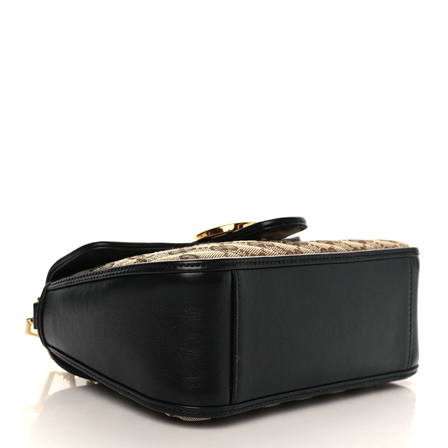 Gucci Monogram Azalea Calfskin Matelasse Diagonal Mini GG Marmont Top Handle Shoulder Bag Beige Ebony Black 3 of 6