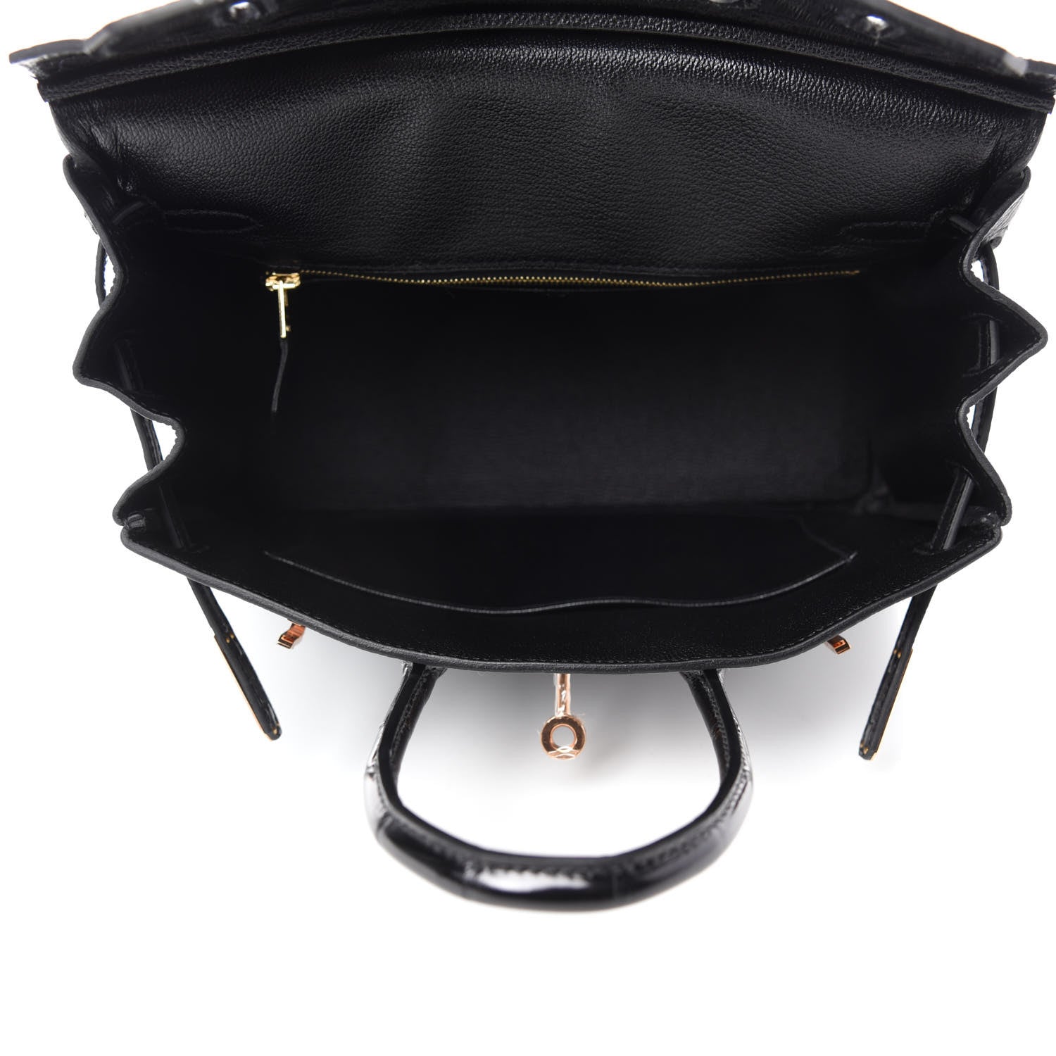 Hermes Togo Shiny Niloticus Crocodile Birkin Touch 25 Black 17 of 36
