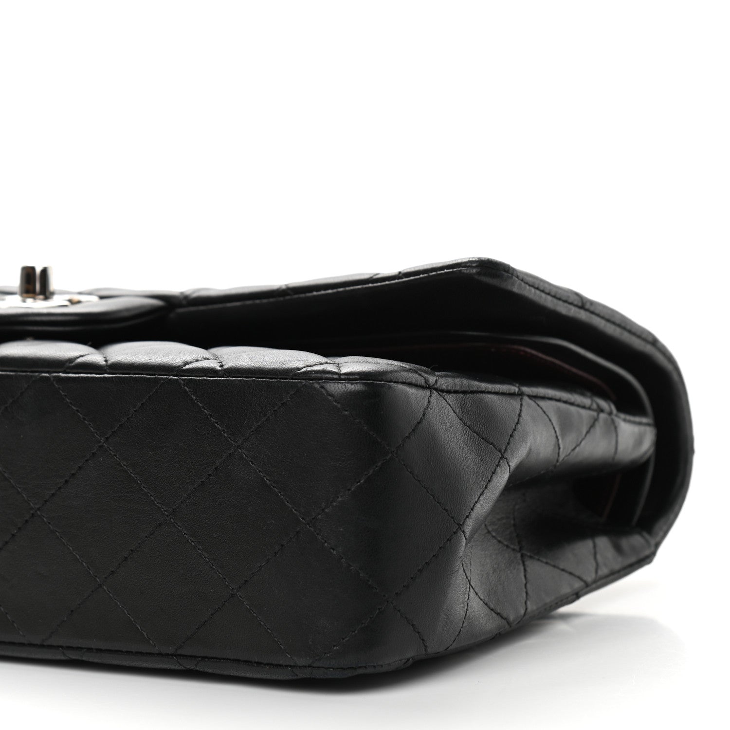 Chanel Lambskin Quilted Medium Double Flap Black 13 of 15
