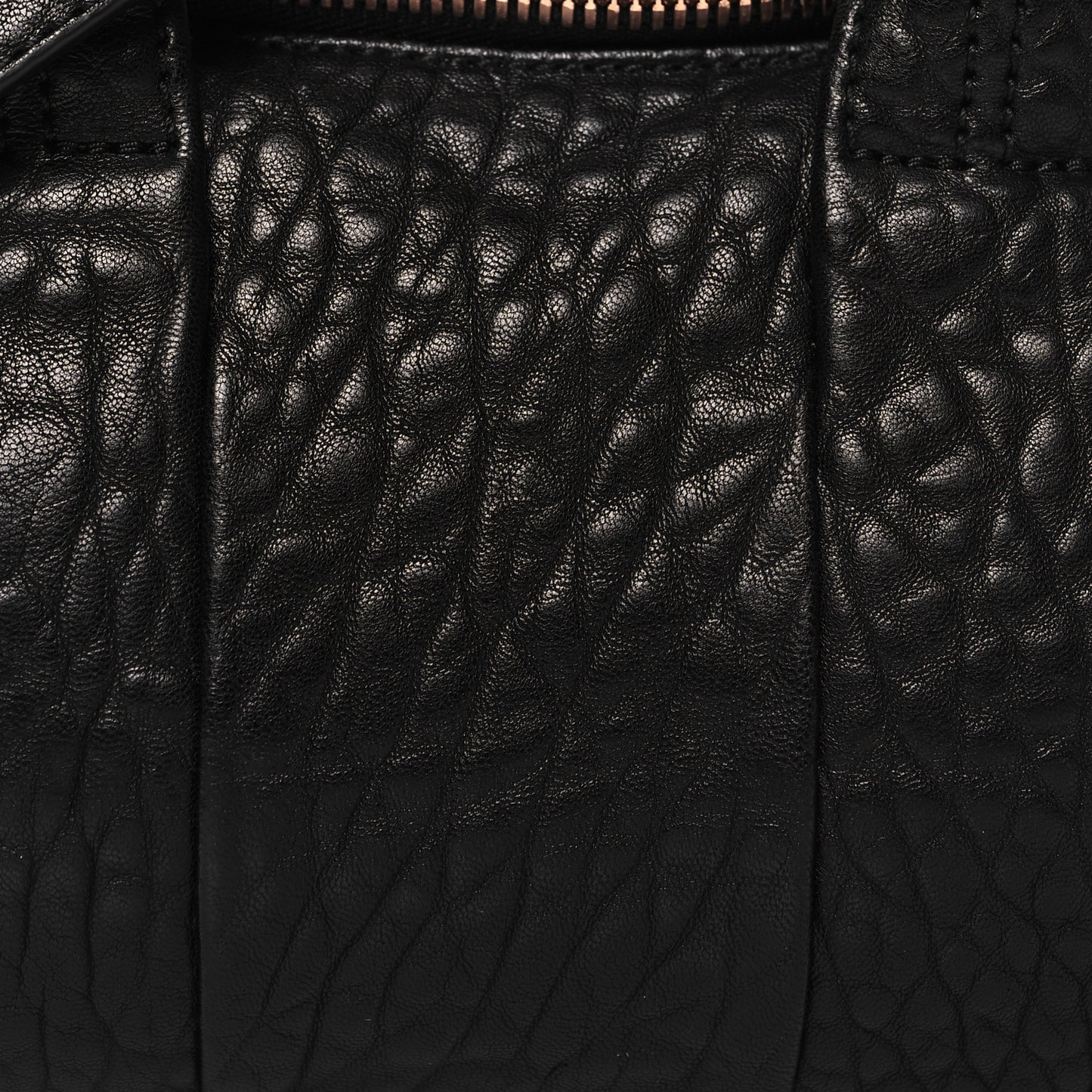 Pebbled Lambskin Mini Rockie Black Rose Gold Hardware