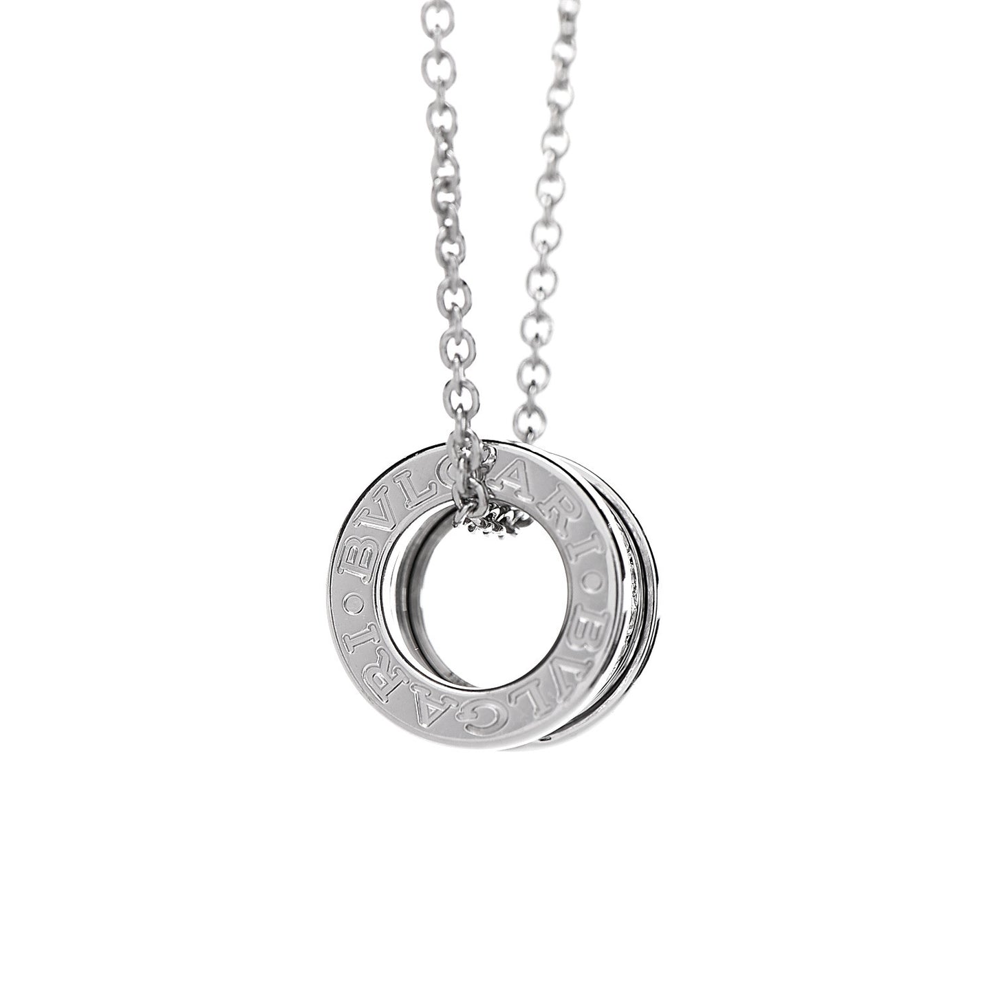 18K White Gold Diamond B.Zero1 Pave Pendant Necklace