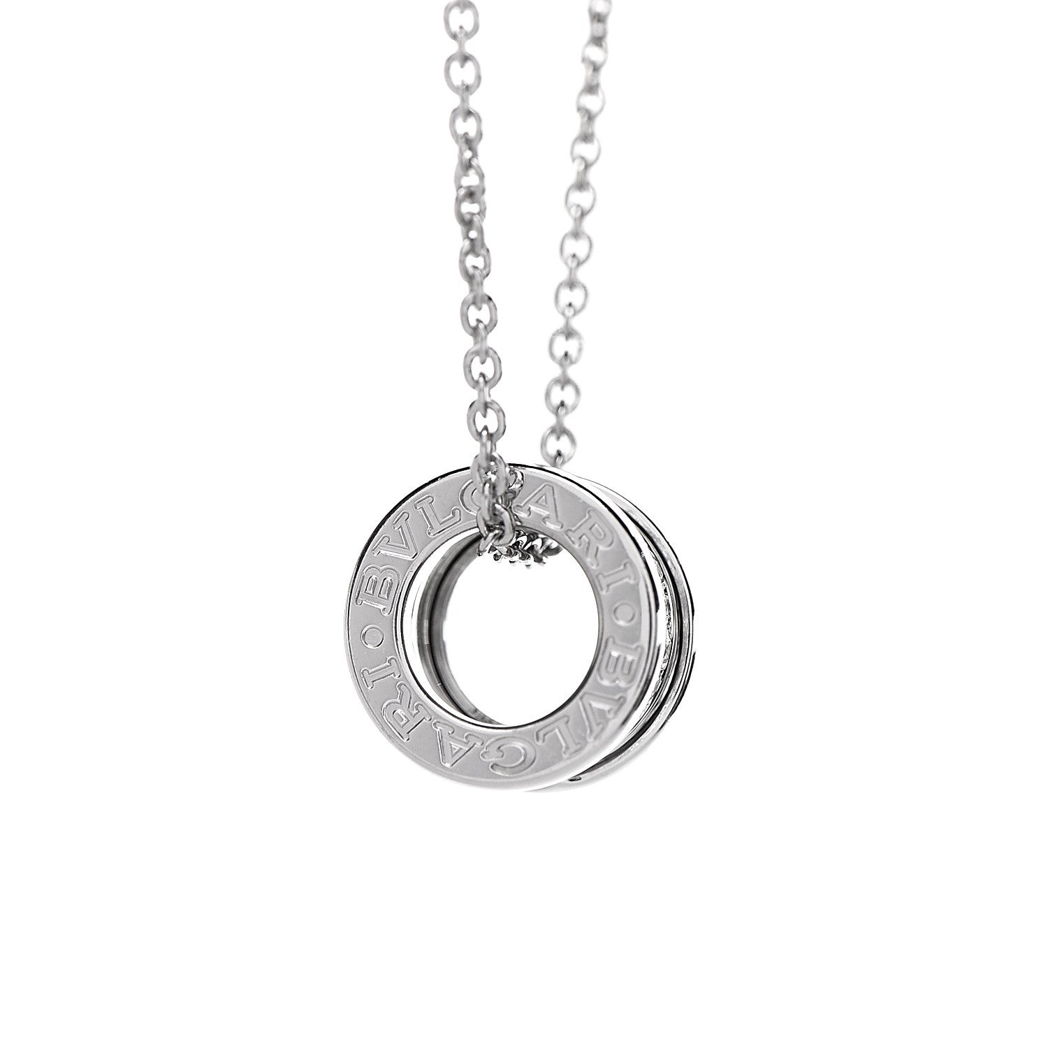 Bulgari 18K White Gold Diamond B.Zero1 Pave Pendant Necklace 4 of 6