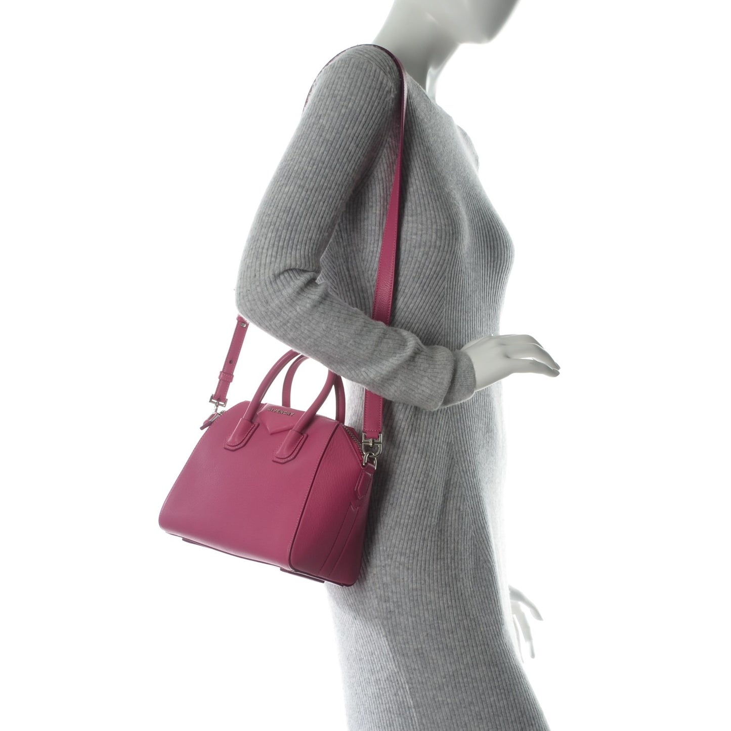 Sugar Goatskin Mini Antigona Fushia