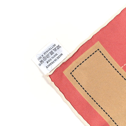 Hermes Silk Tapis de Selle Double Face Scarf 90 Bois de Rose Beige Multicolore 3 of 3